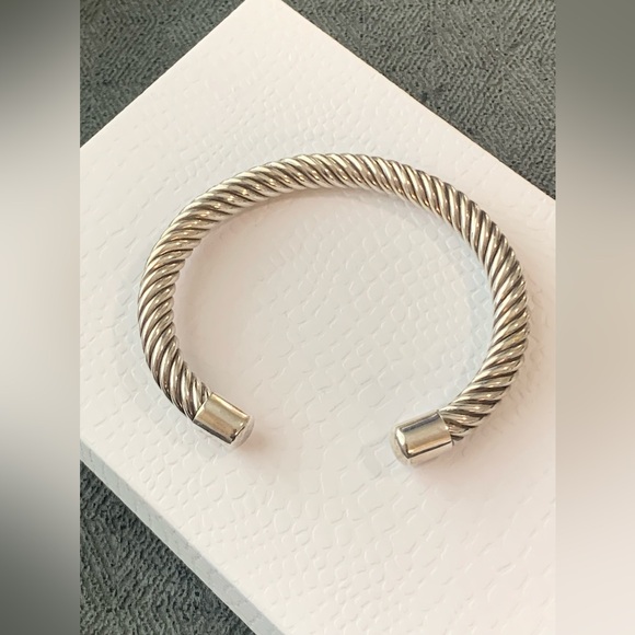 Vintage 925 Sterling Silver Heavy ( 58 g ) Twisted Rope cuff bracelet- Size 7” - Picture 7 of 9